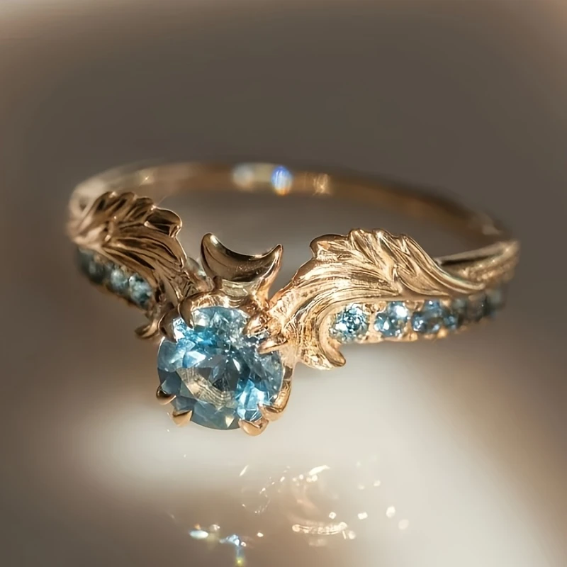 Exotic blue gold ring "Sunset Soirée" – Elegant & refined