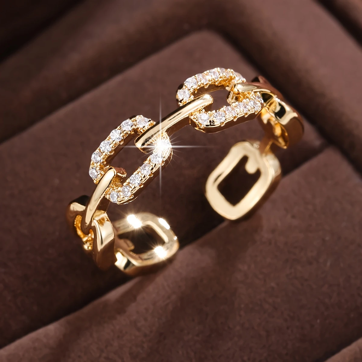 Gold bright chain ring "Cocktail Hour" – Elegant & refined