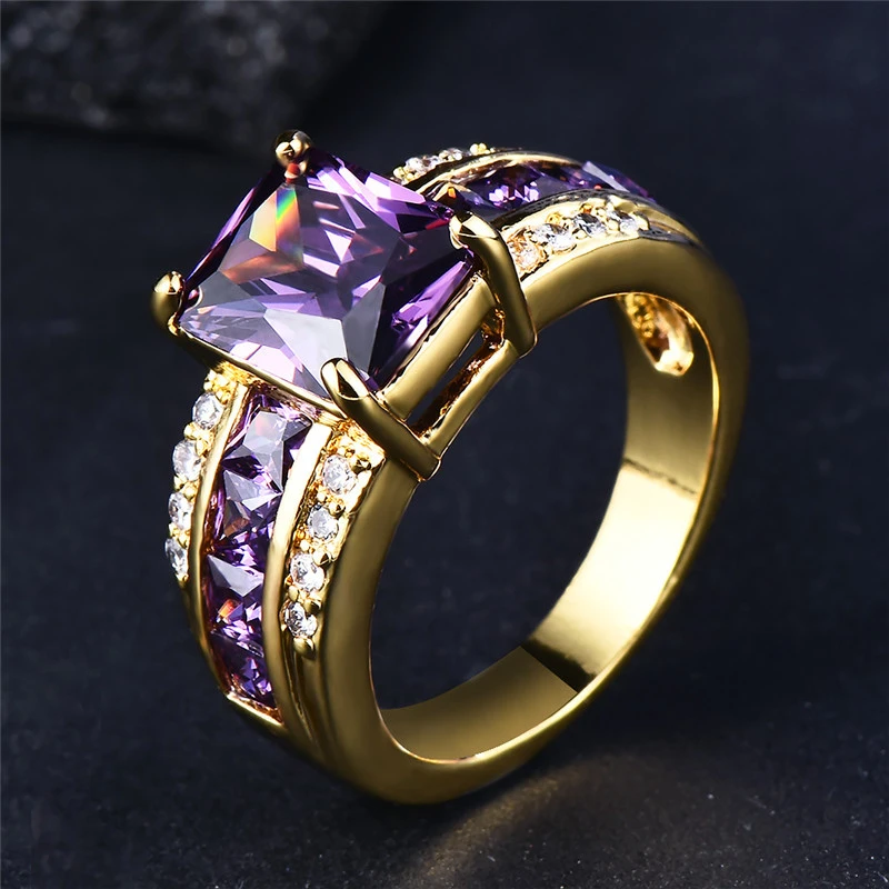 Violet gold glass ring "Cocktail Hour" – Elegant & refined