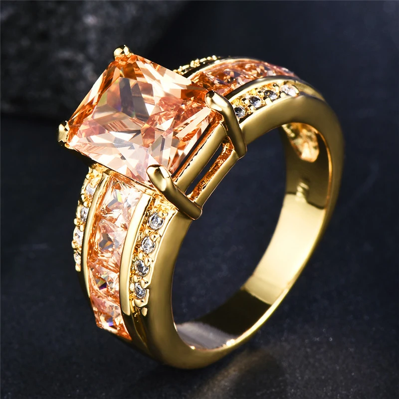 Orange gold glass ring "Cocktail Hour" – Elegant & refined