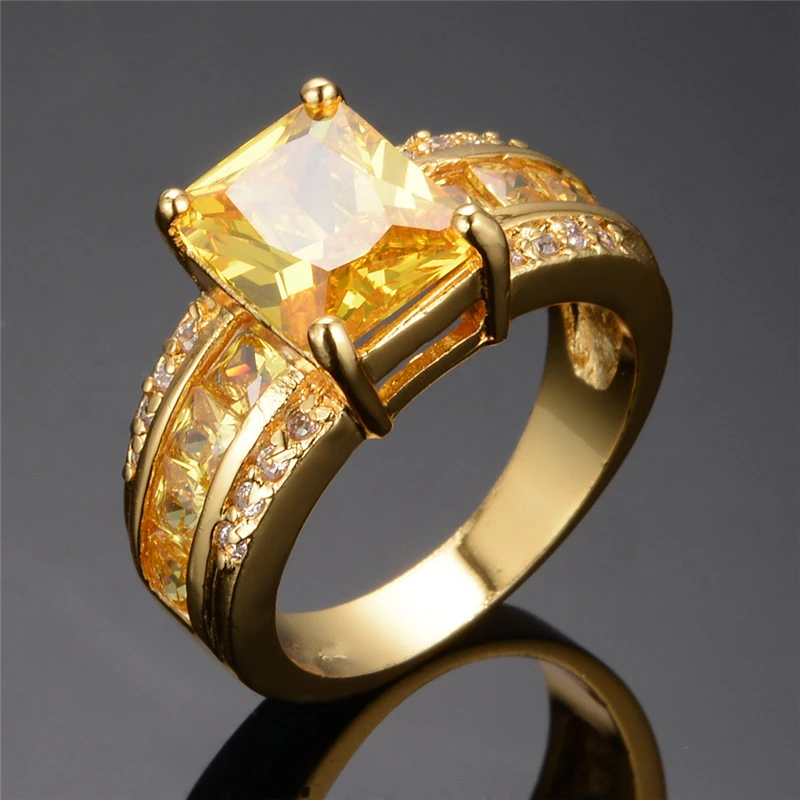 Yellow gold glass ring "Romantic Dinner" – Elegant & refined