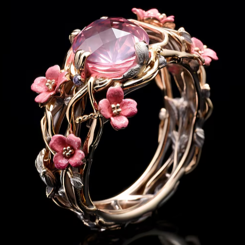 Exotic crystal nature ring "Sunset Soirée" – Elegant & vibrant