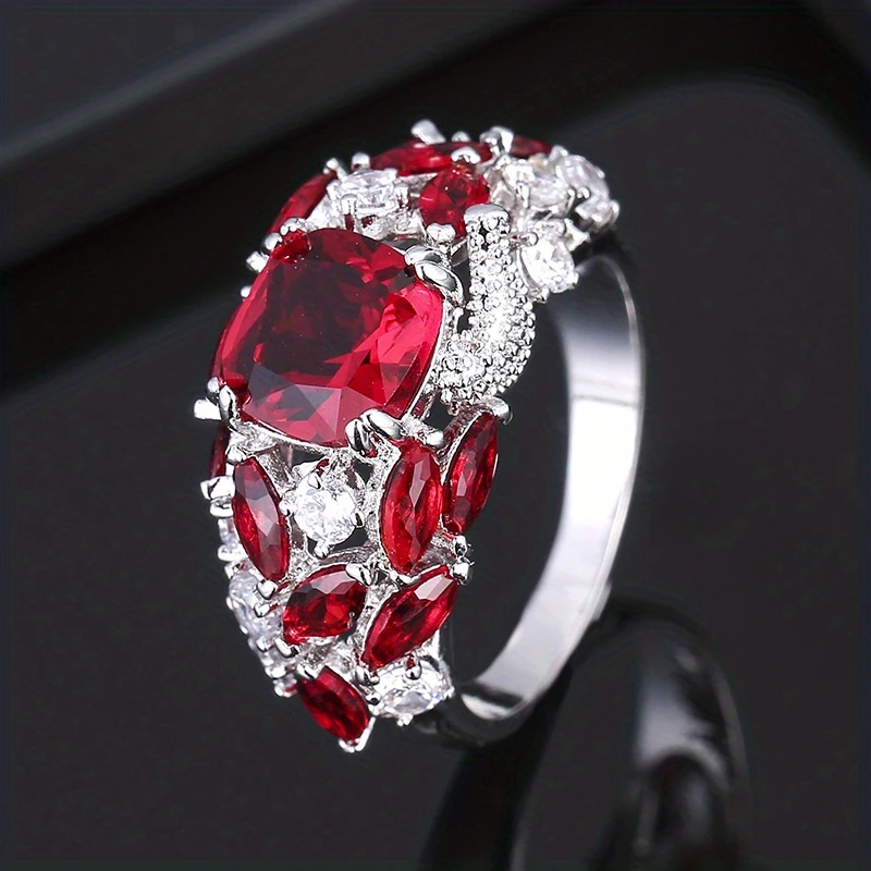 Inlaid glass silver ring "Cocktail Hour" – Elegant & refined
