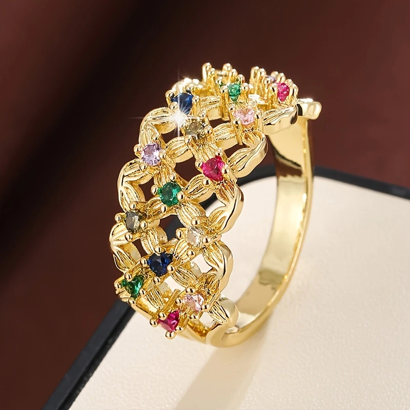 Colorful mesh flower ring "Garden Party" – Joyful & polished