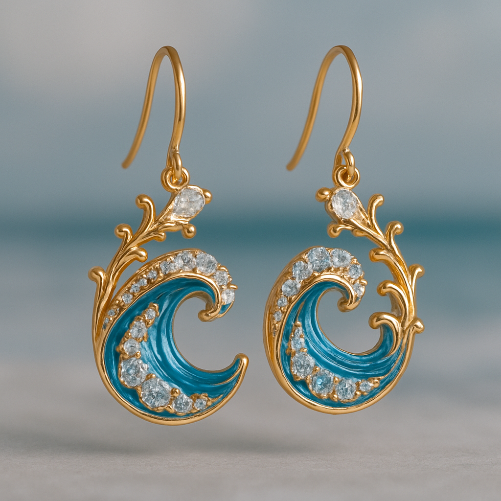 Golden Waves Earrings "Sunset Soirée" – Timeless & chic