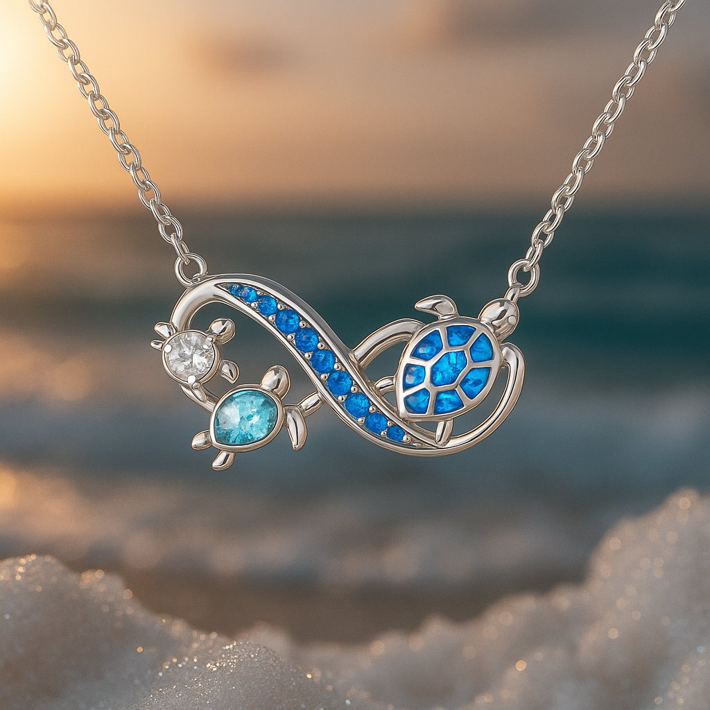 Double silver turtle necklace "Beach Walk" – Elegant & refined