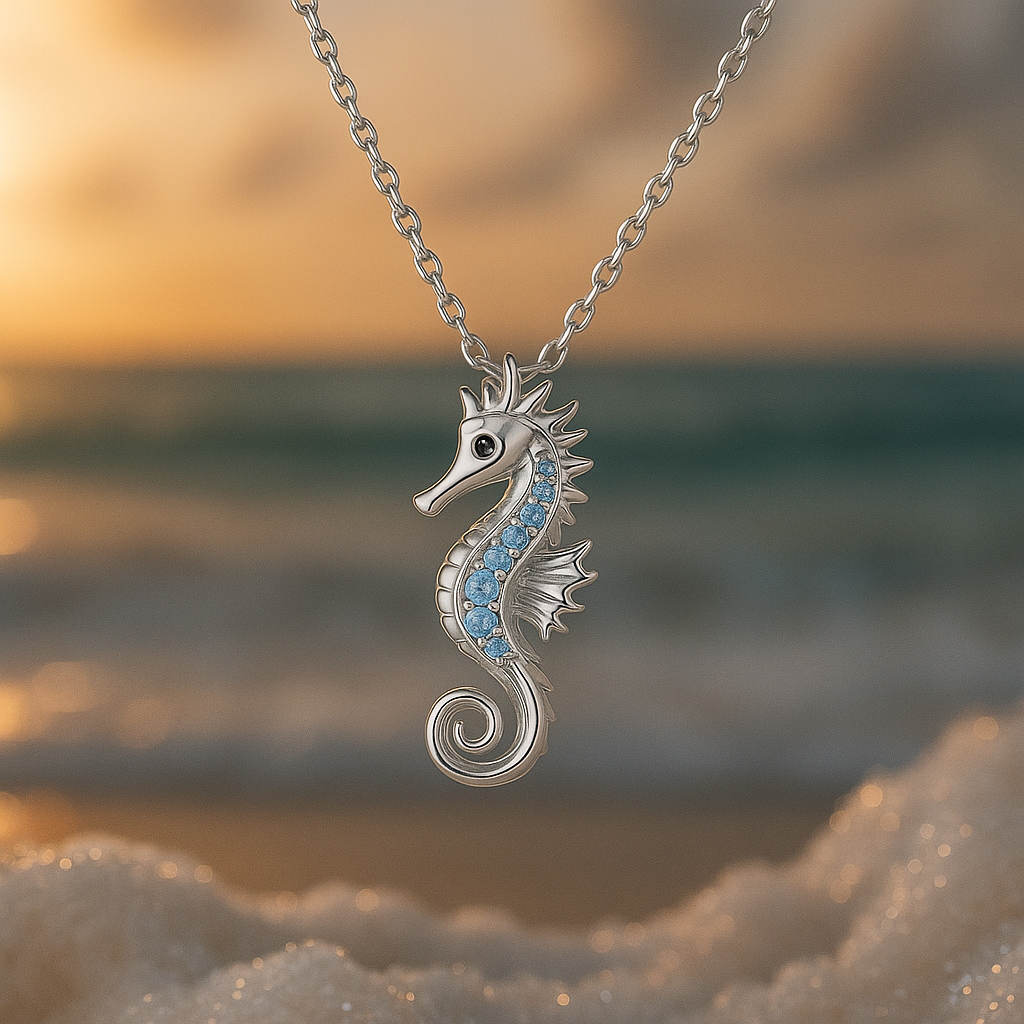 Sea Horse Opal Silver Necklace "Romantic Dinner" – Elegant & refined