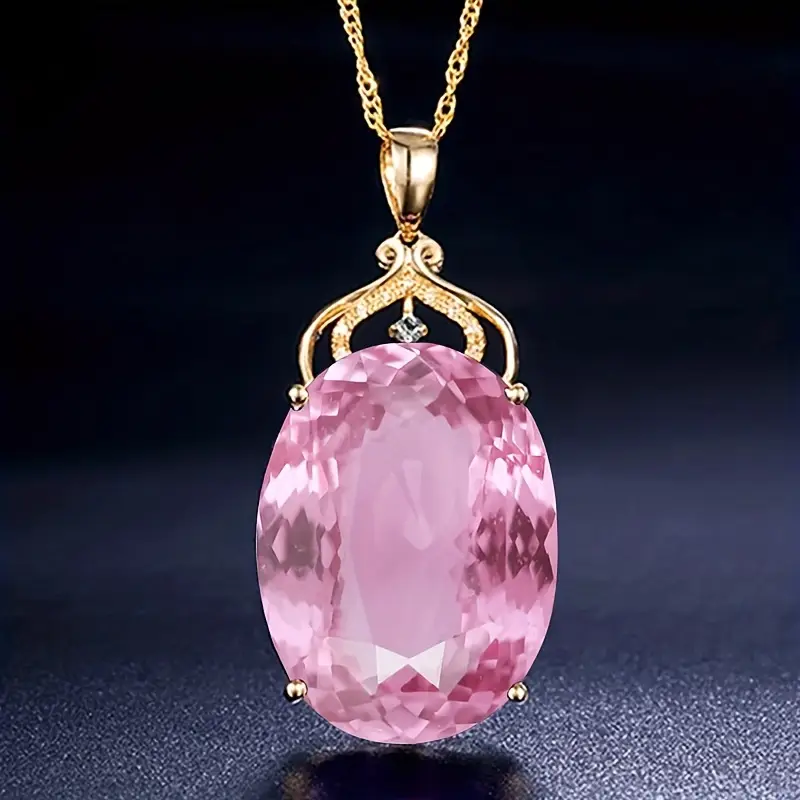 Pink glass gold necklace "Cocktail Hour" – Elegant & refined