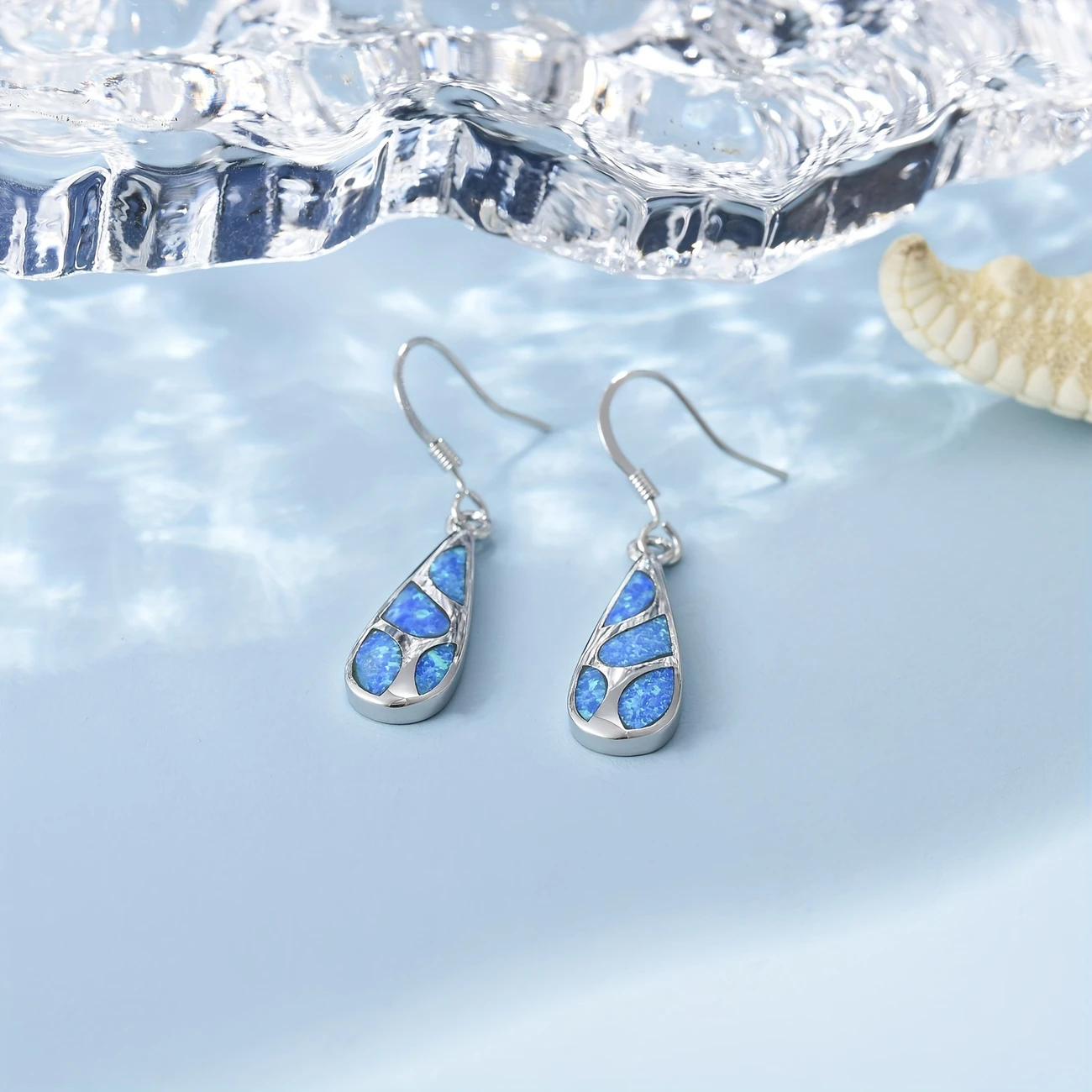 Opal drop silver earrings "Romantic Dinner" – Elegant & refined
