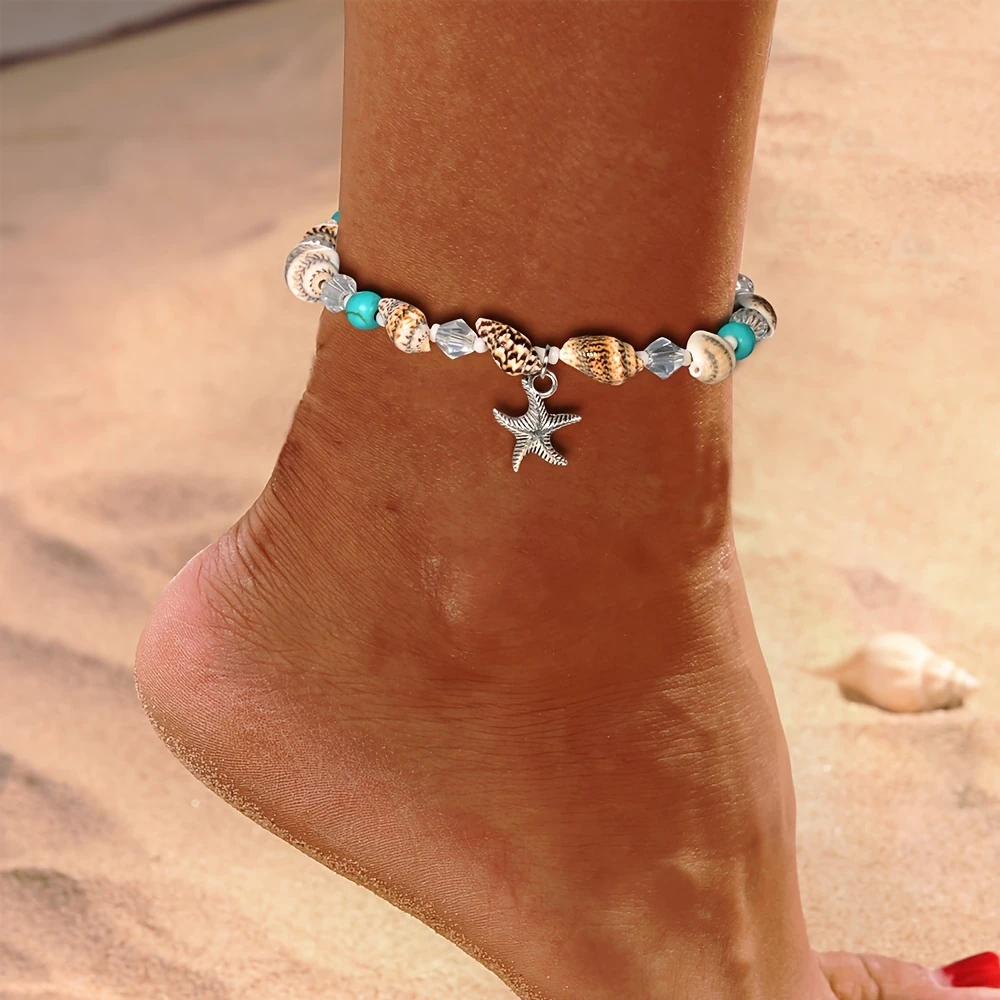 Starfish stone ankle bracelet "Beach Walk" – Carefree & beautiful