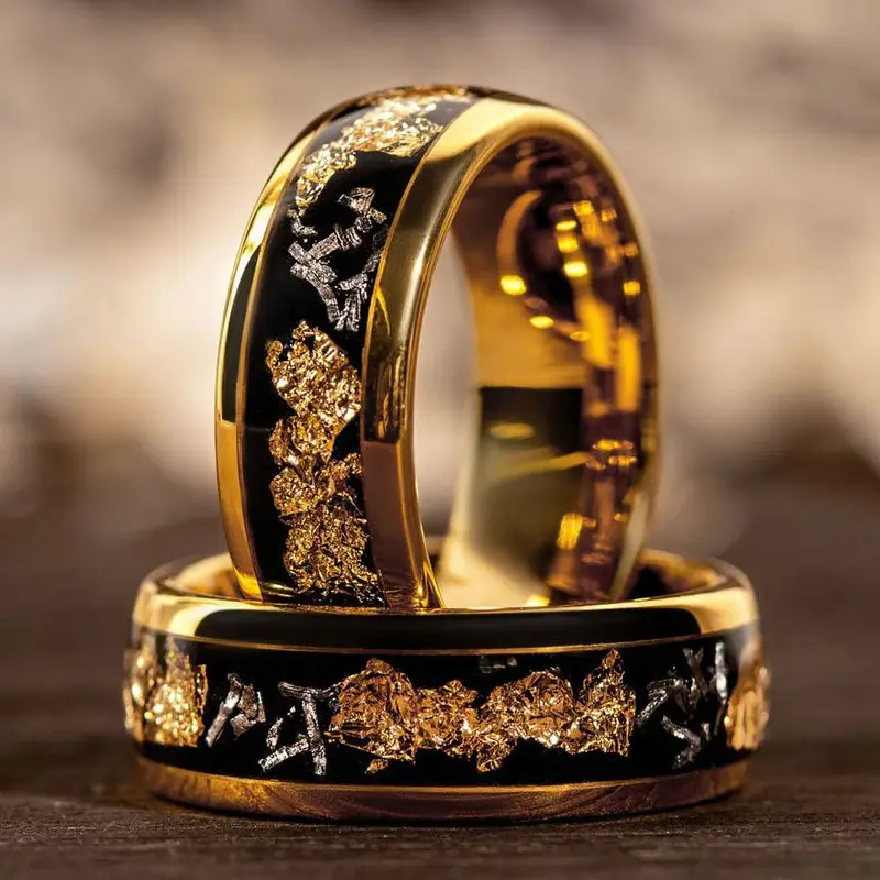 Golden exquisite ring set
