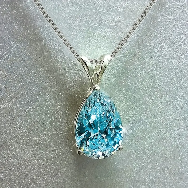 Light blue glass necklace "Cocktail Hour" – Elegant & refined