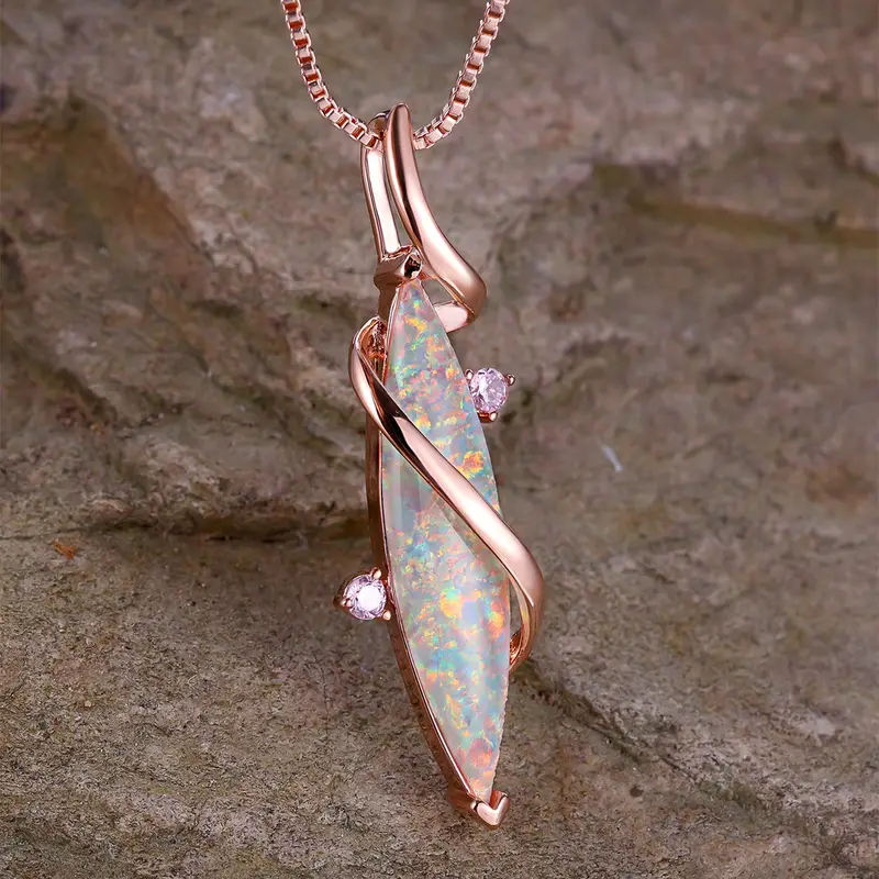 Opal rose pendant necklace "Romantic Dinner" – Elegant & refined
