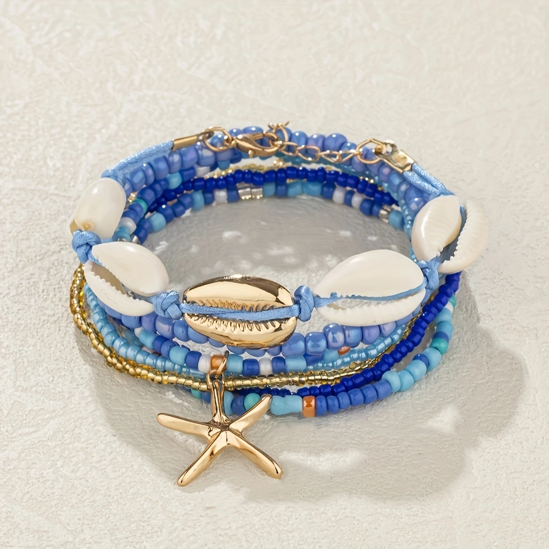 Blue Ocean Shells Bracelet Pack "Beach Walk" – Carefree & beautiful