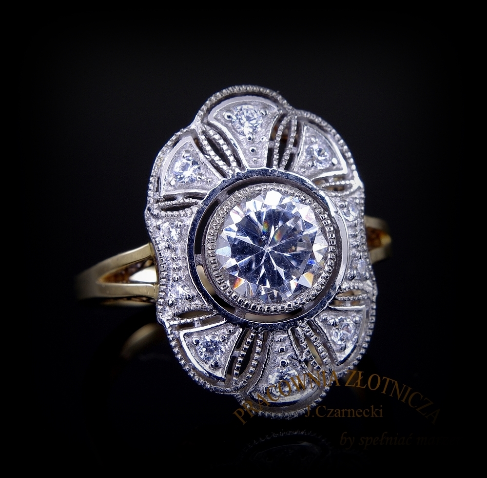 Bright Zirconia Mandala Ring "Sunset Soirée" – Elegant & refined