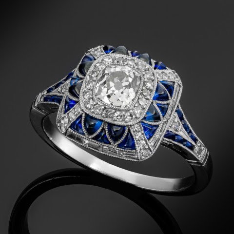 Square blue bright ring "City Rooftop" – Chic & casual