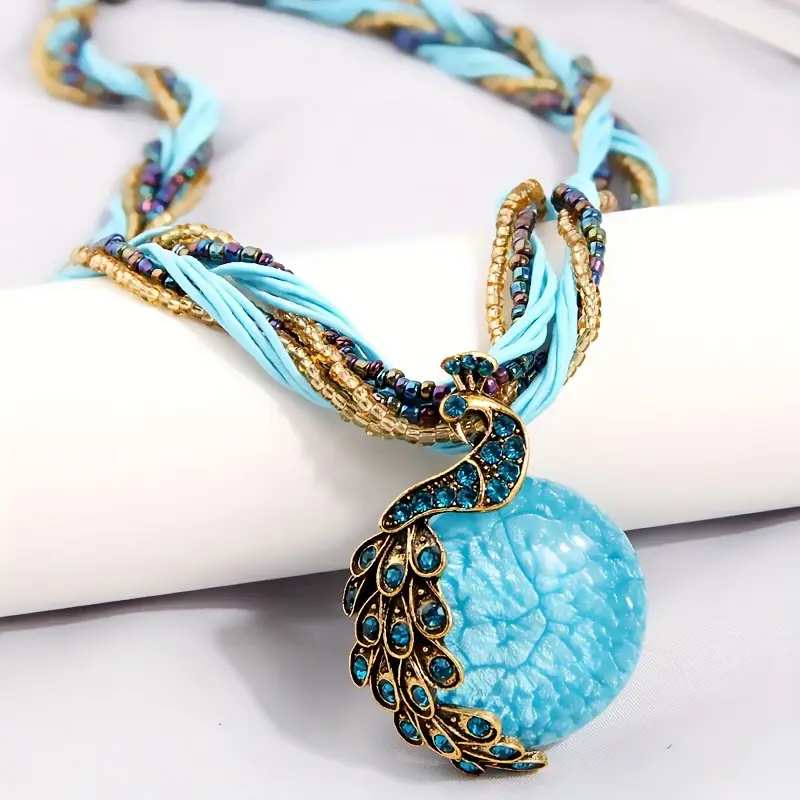 Blue Crystal Sphere Necklace "Cocktail Hour" – Elegant & refined