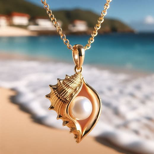Pearl gold shell necklace "Romantic Dinner" – Elegant & refined