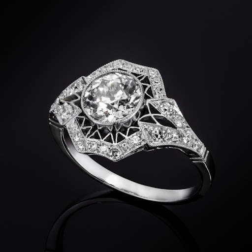 Hollow crystalline silvered ring "Cocktail Hour" – Elegant & refined