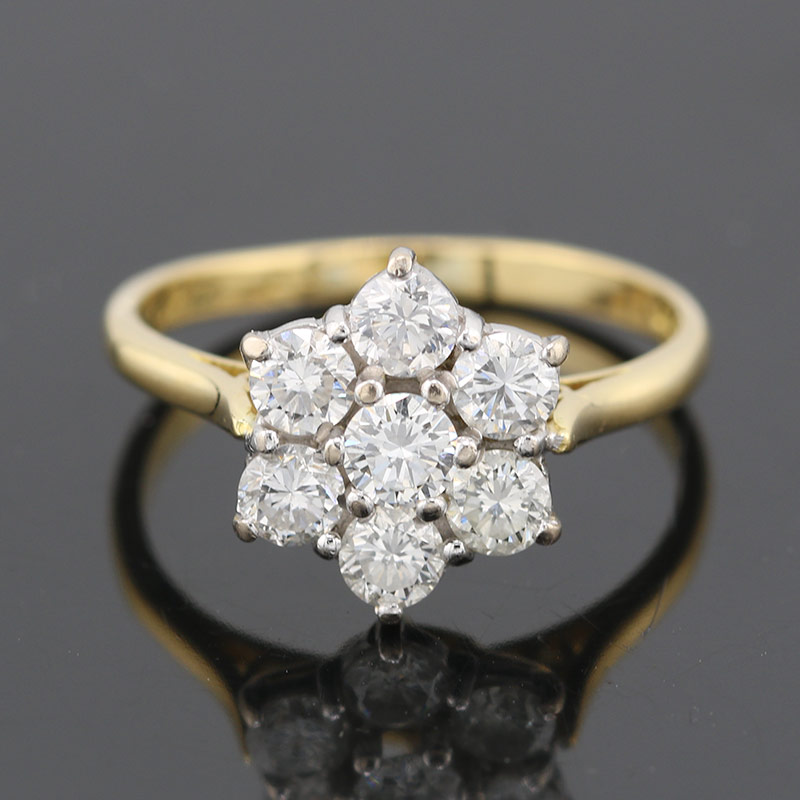 Sparkling crystal flower gold ring "Romantic Dinner" – Elegant & refined