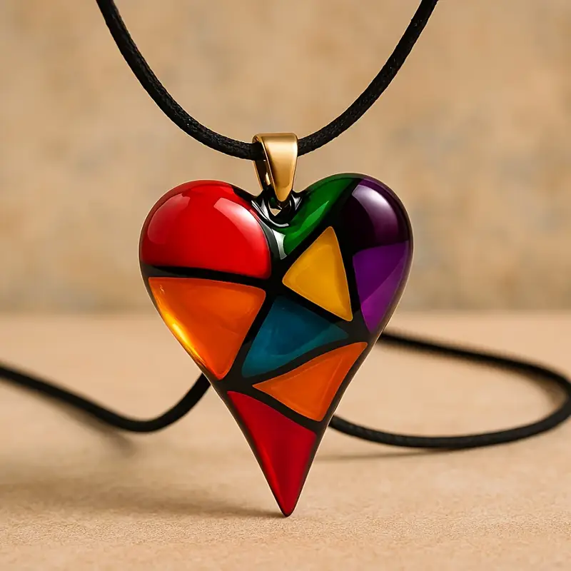 Colorful Heart Necklace "Sunset Soirée" – Joyful & polished