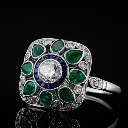 Bright green crystal ring "Garden Party" – Elegant & refined