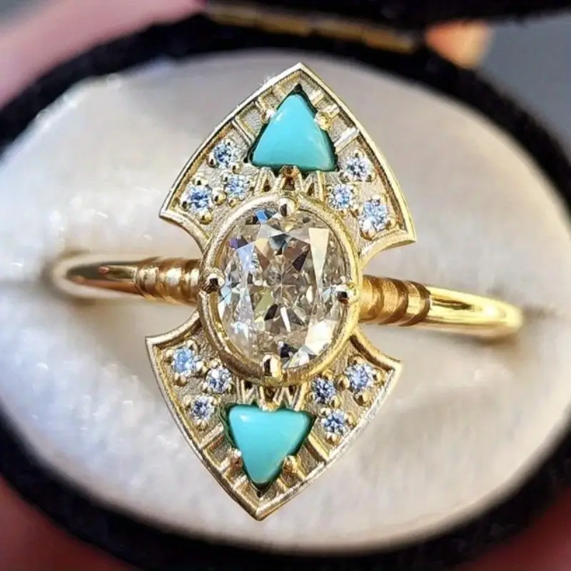 Turquoise bright ring "Cocktail Hour" – Elegant & vibrant