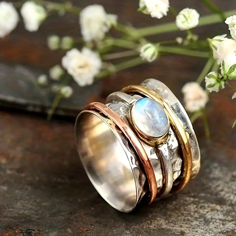 Moonstone layer silver ring "Cocktail Hour" – Elegant & refined