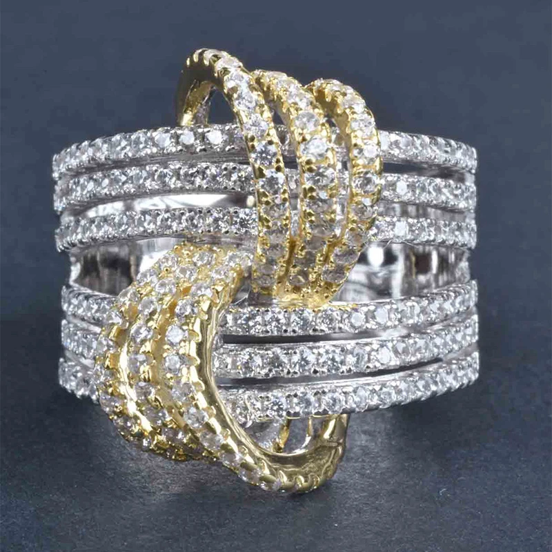 Gold & Silver Braided Ring "Romantic Dinner" – Elegant & refined