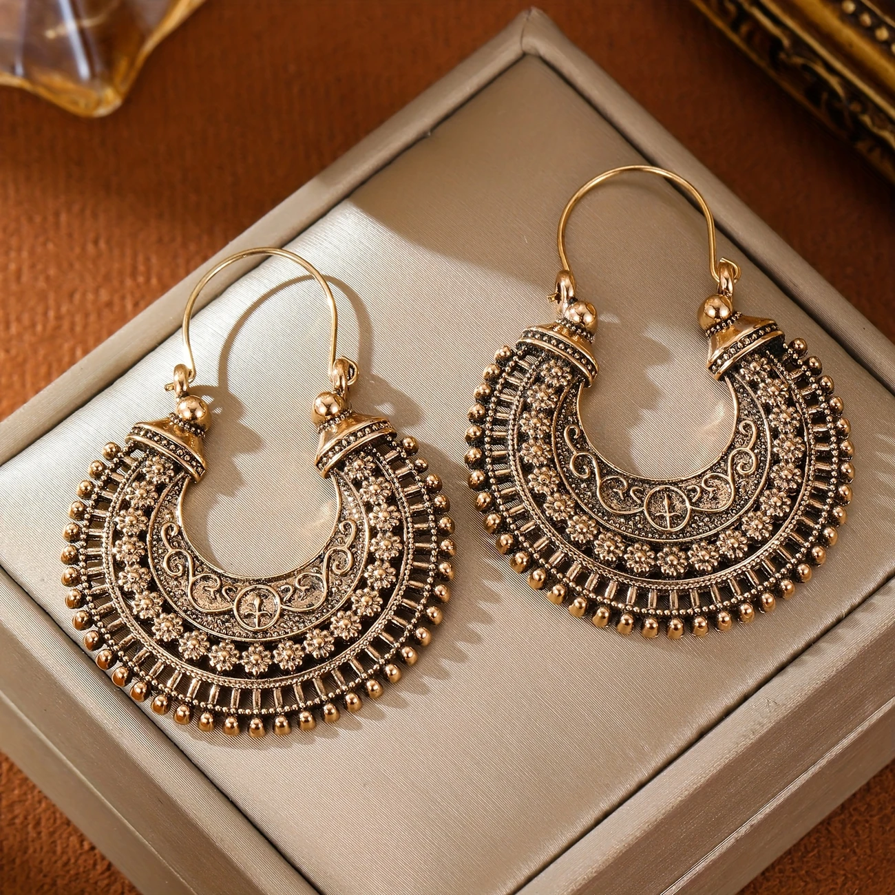 Mandala Gold Earrings "Cocktail Hour" – Elegant & refined