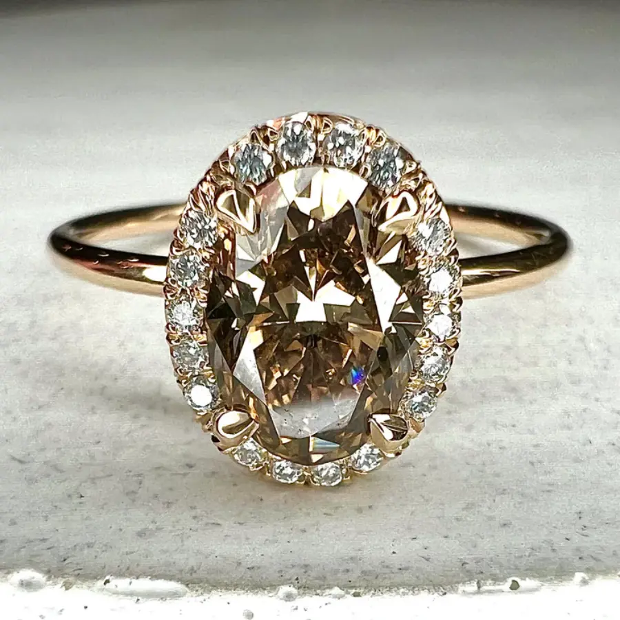 Exquisite rounded glass gold ring "Cocktail Hour" – Elegant & refined