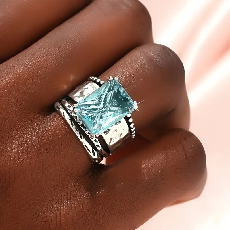 Ocean glass silvered ring "Sunset Soirée" – Elegant & refined