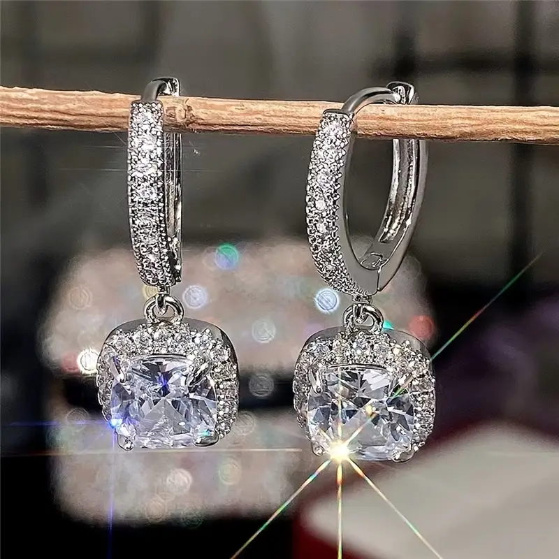 Cubic Zirconia silver earrings "Cocktail Hour" – Elegant & refined
