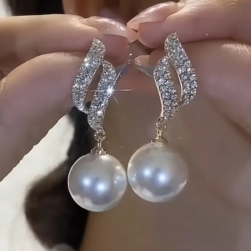 Pearl zirconia earrings "Cocktail Hour" – Elegant & refined