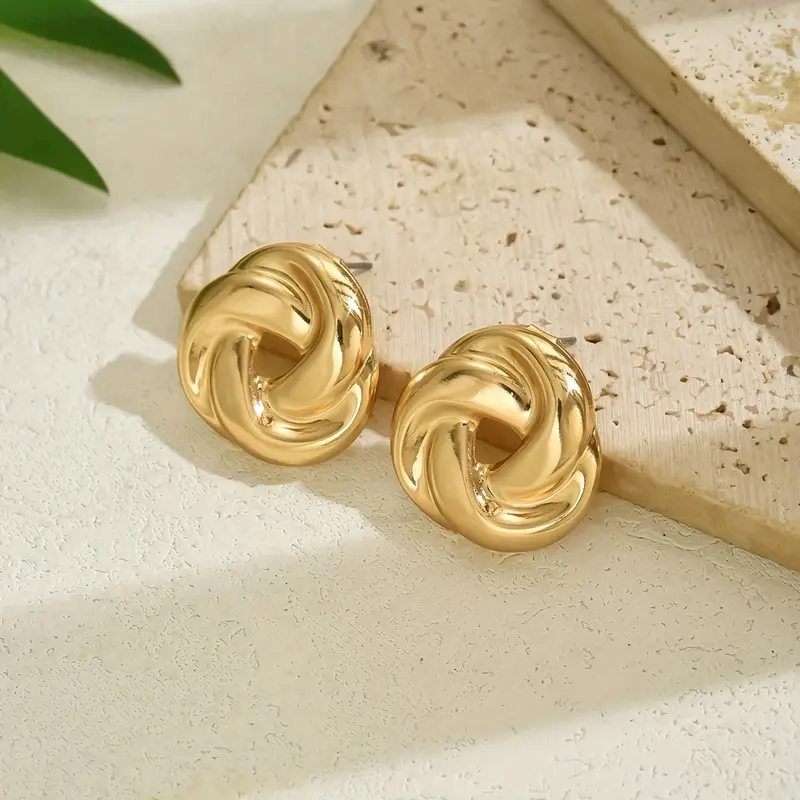 Vintage spiral golden earrings "Cocktail Hour" – Elegant & refined