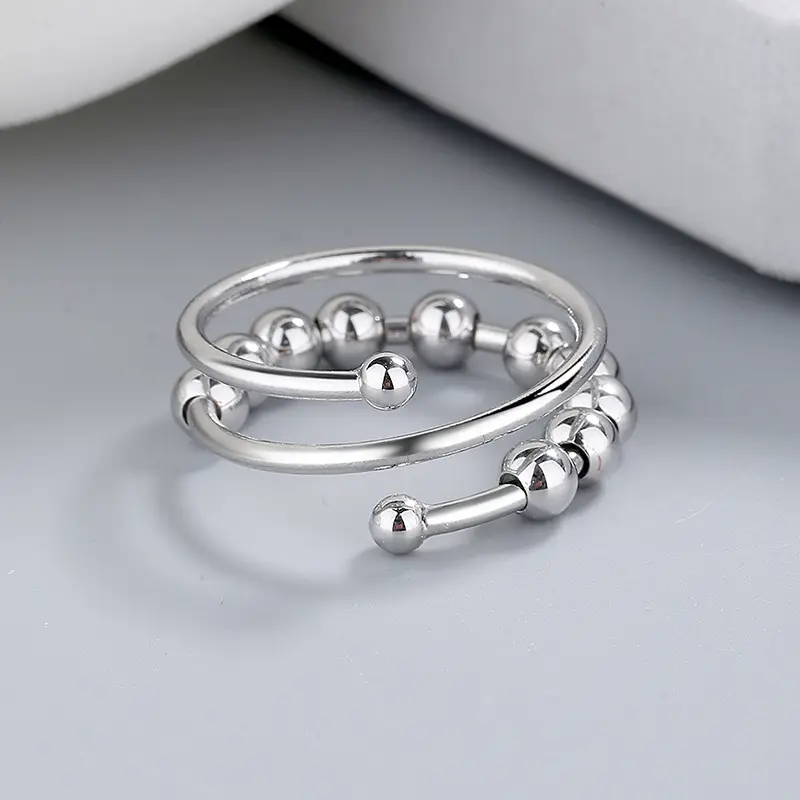 Vintage open silver beads ring "Cocktail Hour" – Elegant & refined