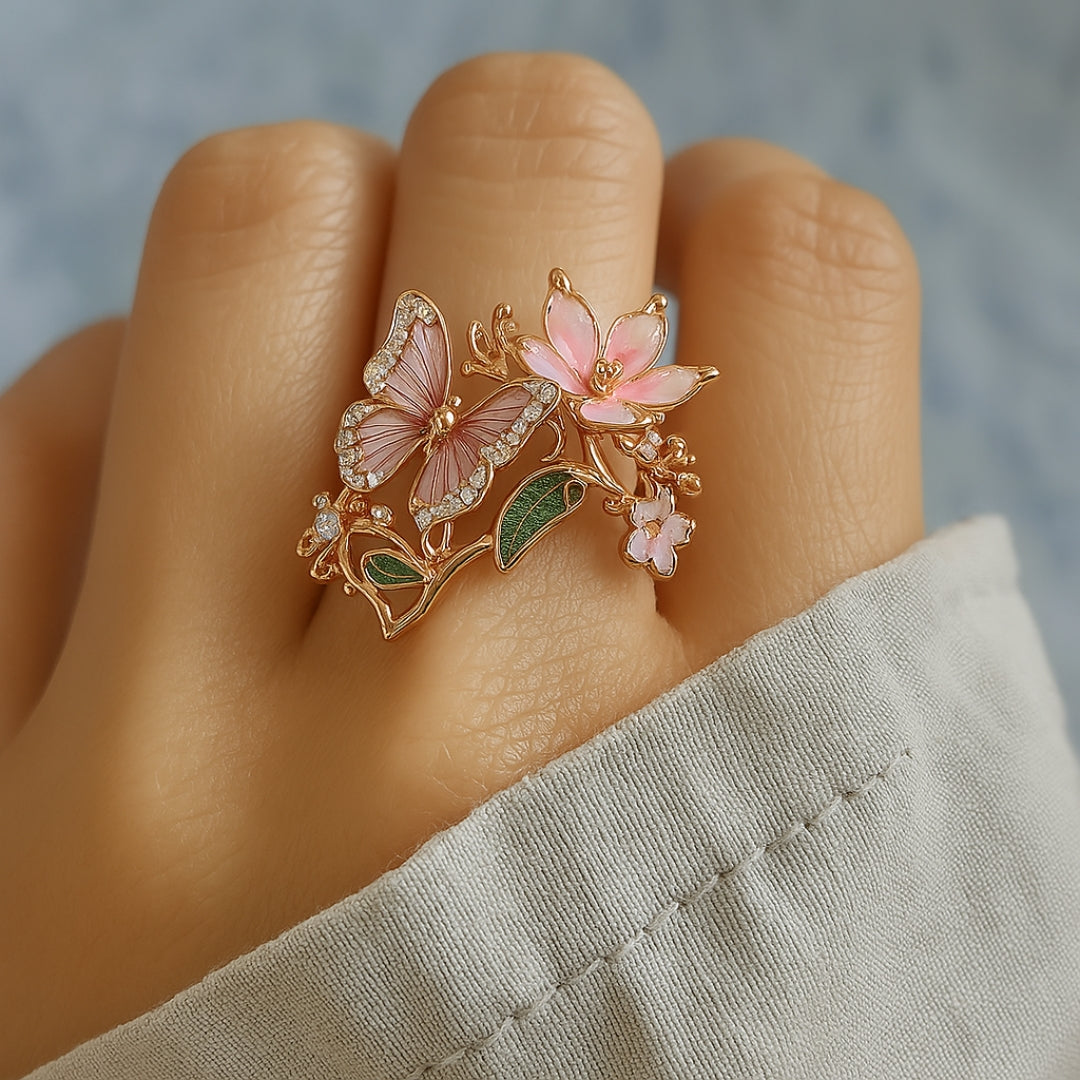 Bright Butterfly Zirconia Ring "Garden Party" – Elegant & refined