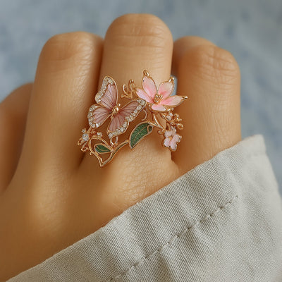 Bright Butterfly Zirconia Ring "Garden Party" – Elegant & refined
