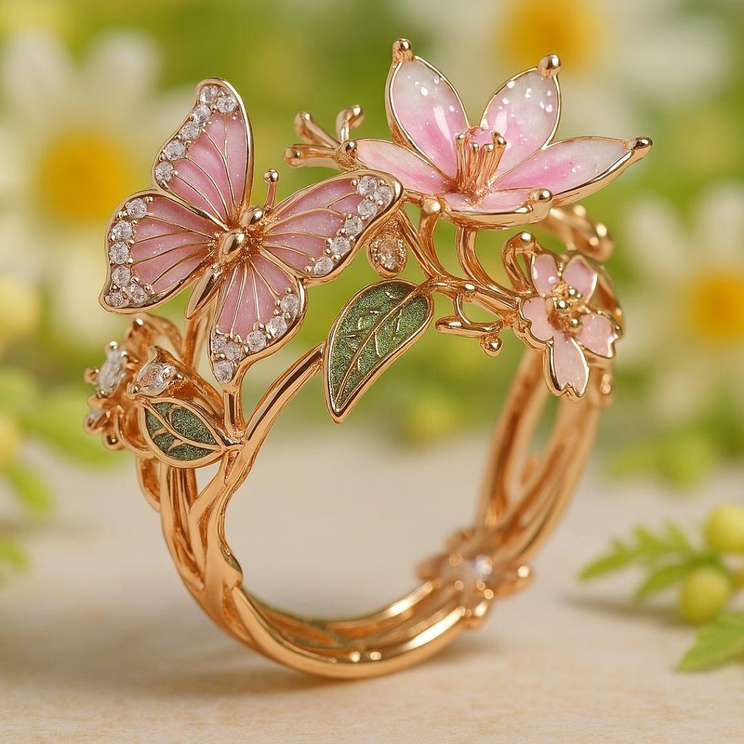 Bright Butterfly Zirconia Ring "Garden Party" – Elegant & refined