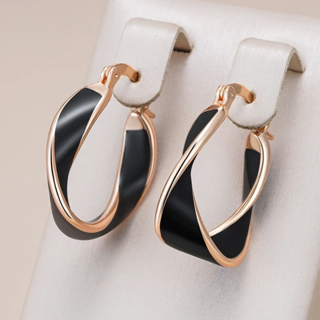 Elegant black irregular earrings "Cocktail Hour" – Timeless & chic