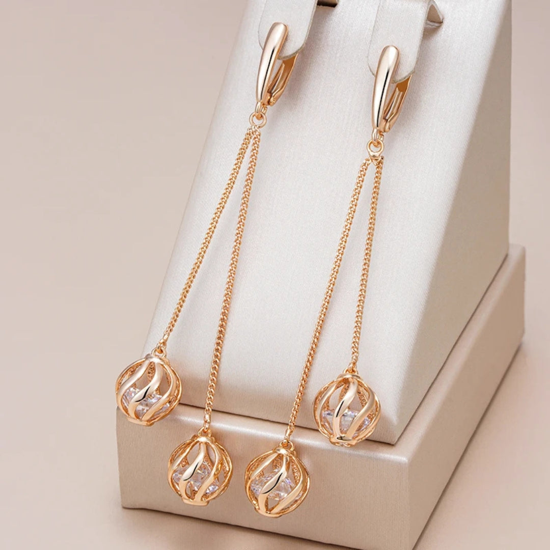 Elegant Dangling Spheres Earrings "Cocktail Hour" – Chic & casual
