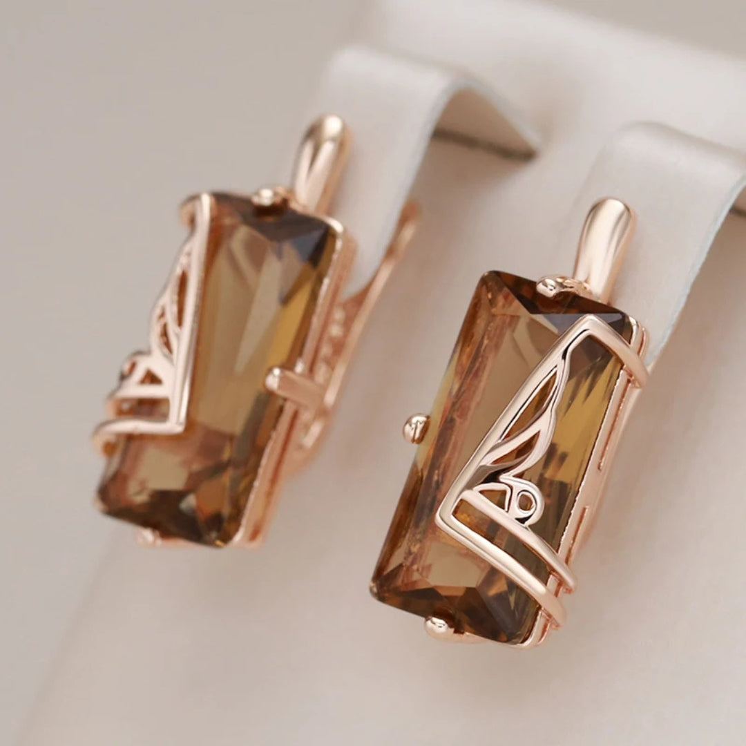 Elegant Orange Glass Earrings "Cocktail Hour" – Elegant & vibrant