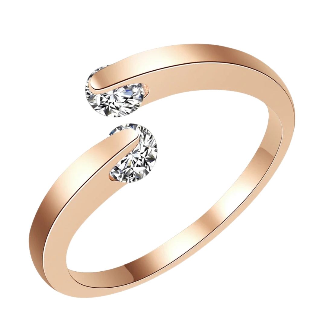 Adjustable elegant gold crystal ring "Cocktail Hour" – Elegant & refined