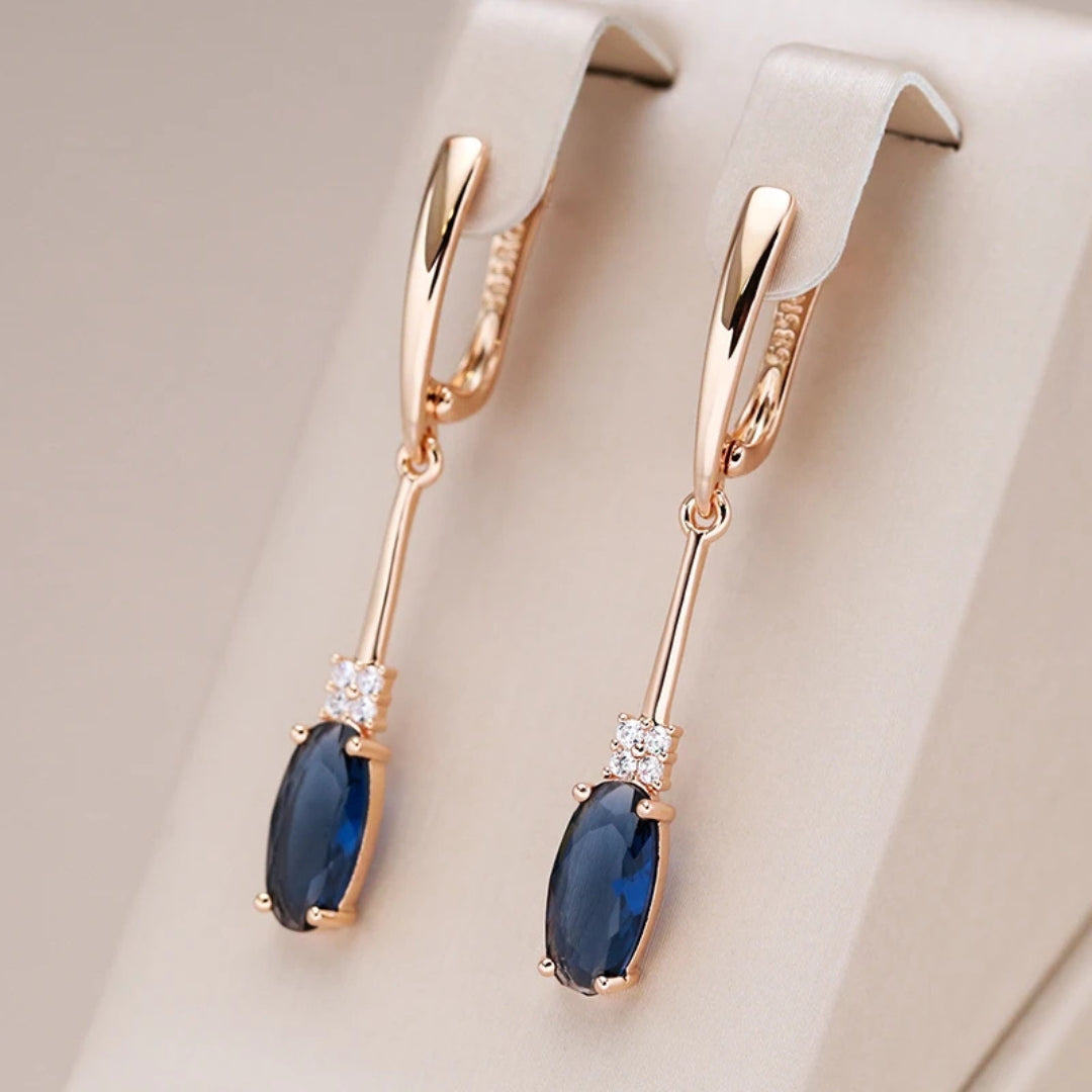 Elegant blue dangling crystal earrings "Cocktail Hour" – Elegant & refined