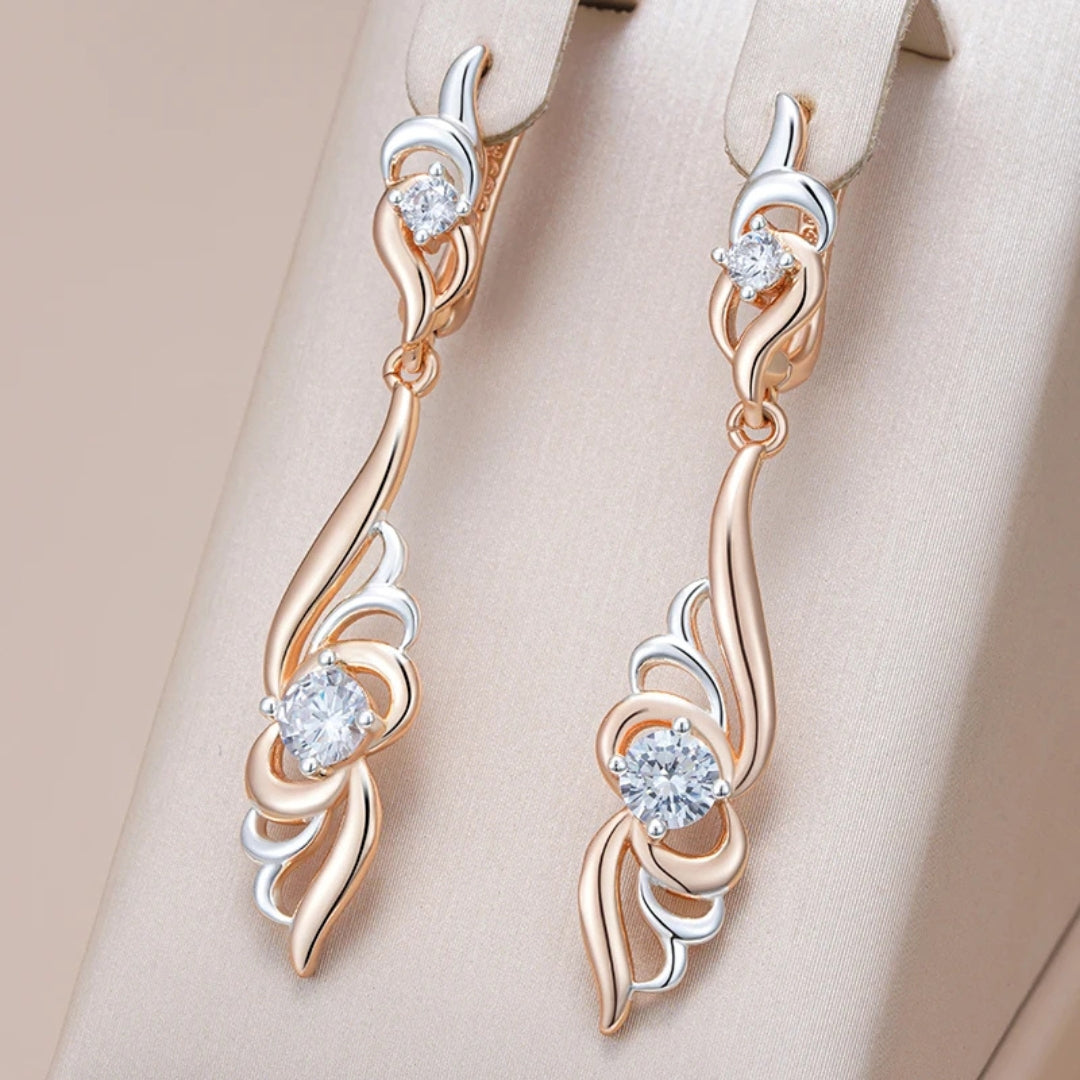 Elegant dangling silver and gold earrings "Cocktail Hour" – Elegant & refined