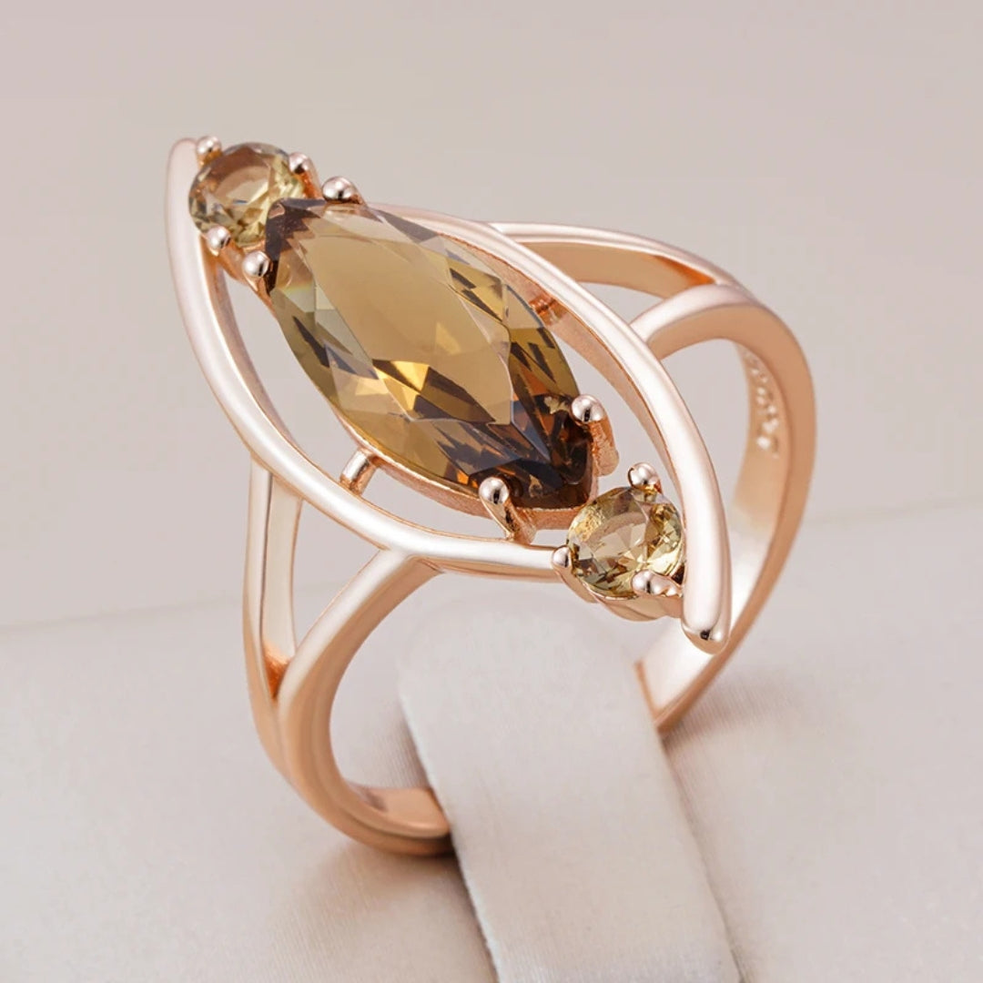 Elegant orange oval glass ring "Cocktail Hour" – Elegant & refined
