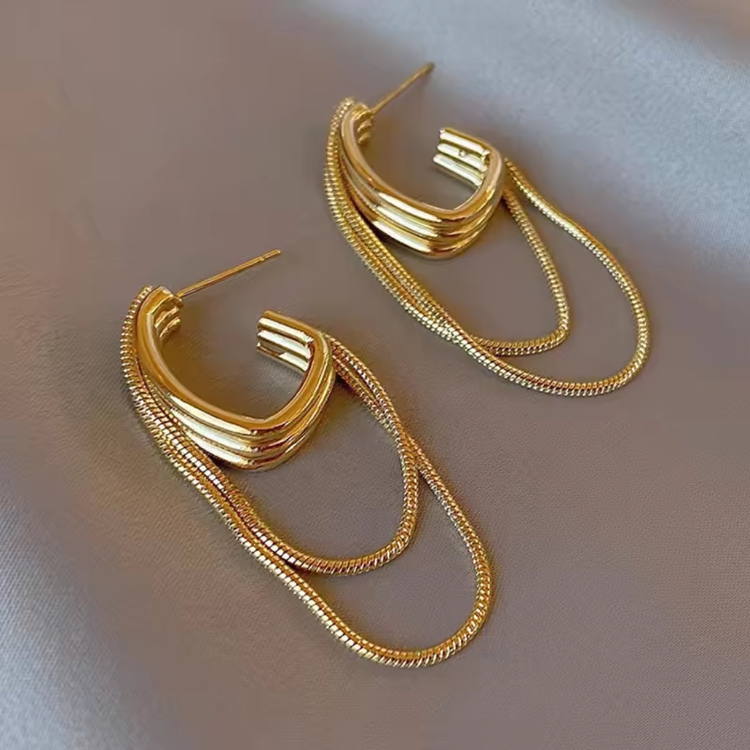Dangling layered hoop earrings "Cocktail Hour" – Chic & casual