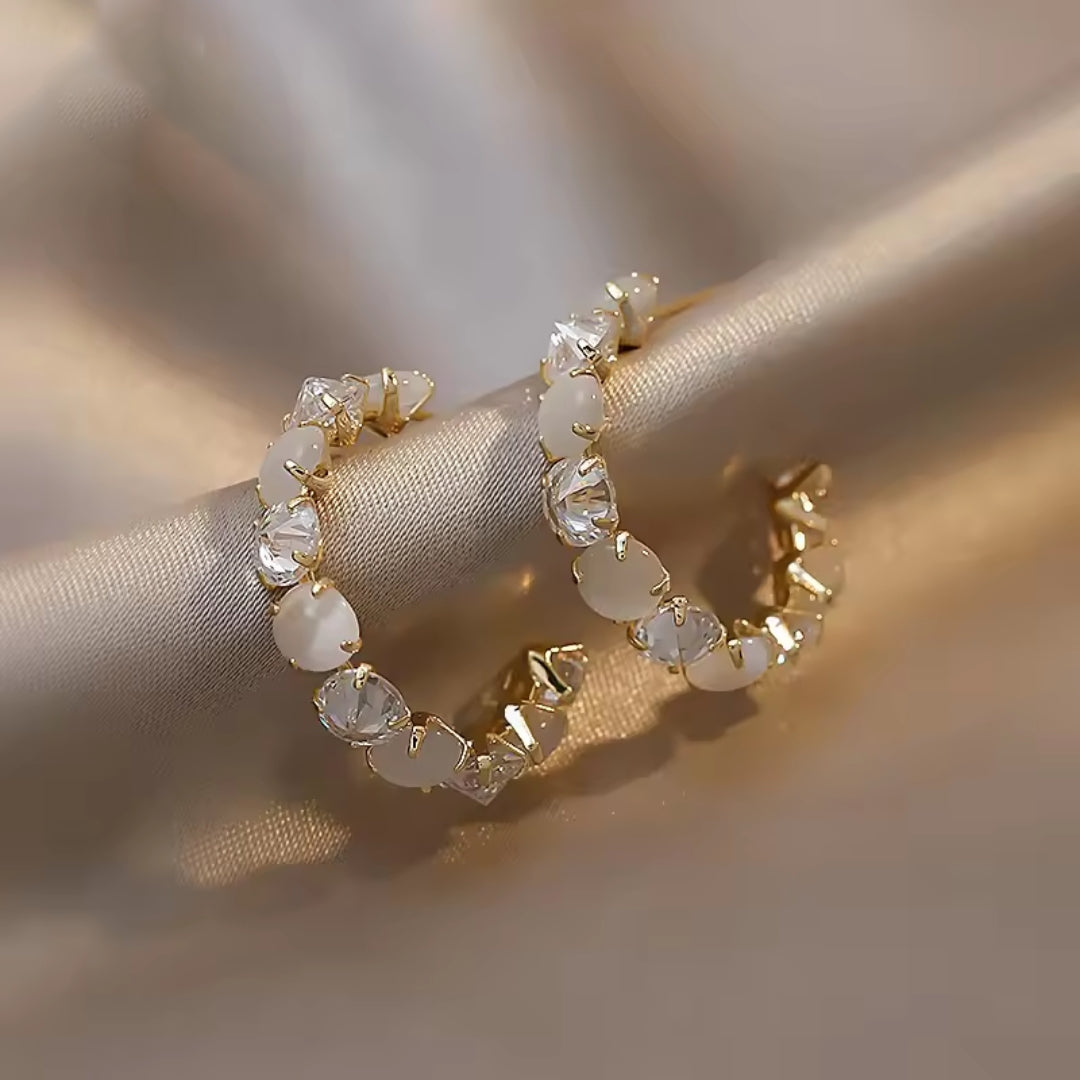 Bright white stone earrings "Cocktail Hour" – Elegant & refined