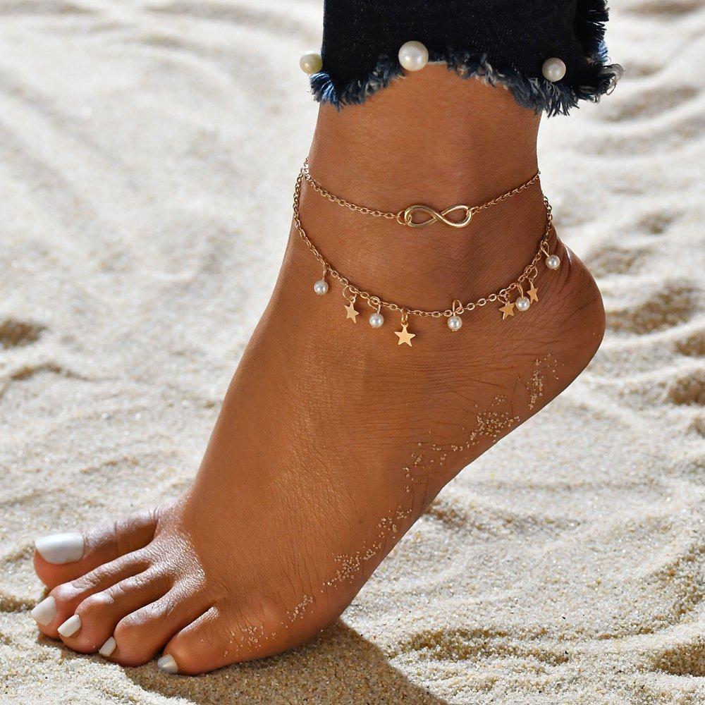 Pearl and Star Anklet "Sunset Soirée" – Timeless & chic
