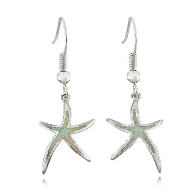 Opal and silver starfish earrings "Beach Walk" – Elegant & natural